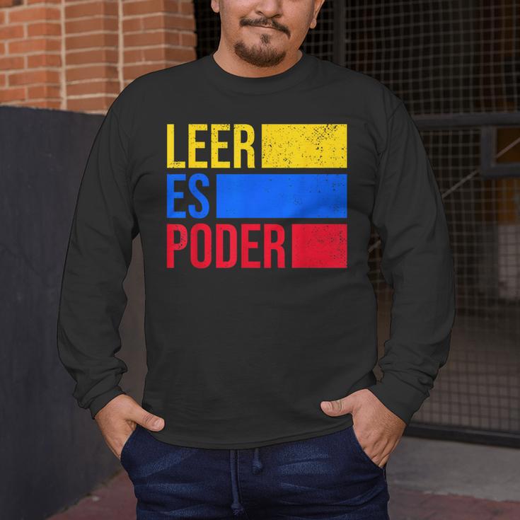 Leer Es Poder Colombian Spanish Teacher Maestra Colombia Men's Long Sleeve T-Shirt, funny design Leer Es Poder Colombian Spanish Teacher Maestra Colombia Men's Long Sleeve T-Shirt, funny design