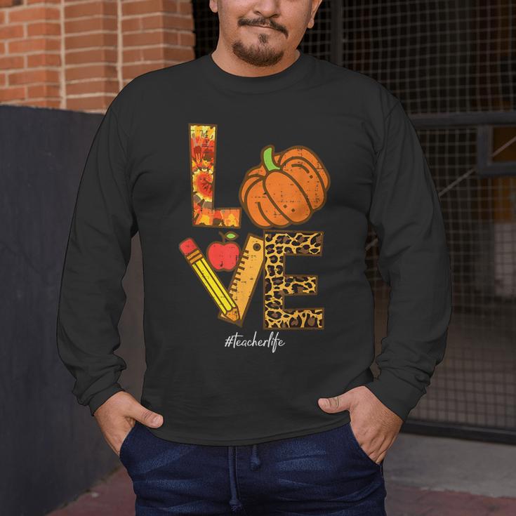 Leopard Pumpkin Love Teacher Life Thanksgiving Fall Women Men's Long Sleeve T-Shirt, funny design Leopard Pumpkin Love Teacher Life Thanksgiving Fall Women Men's Long Sleeve T-Shirt, funny design