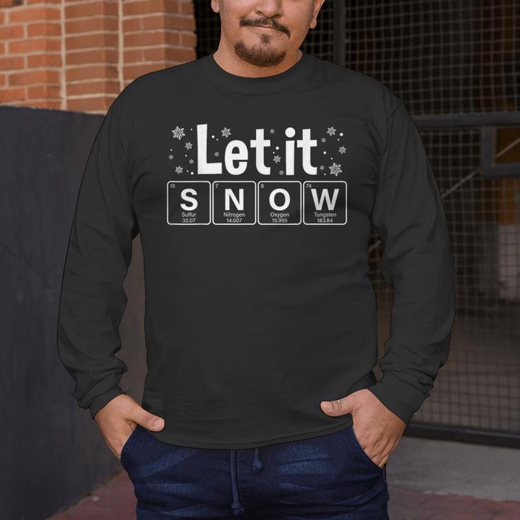 Let It Snow Christmas Pajamas Chemistry Teacher Men's Long Sleeve T-Shirt, funny design Let It Snow Christmas Pajamas Chemistry Teacher Men's Long Sleeve T-Shirt, funny design
