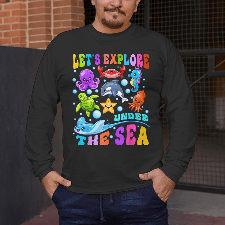 Let's Explore Under The Sea Back To School Student Teacher Men's Long Sleeve T-Shirt, funny design Let's Explore Under The Sea Back To School Student Teacher Men's Long Sleeve T-Shirt, funny design