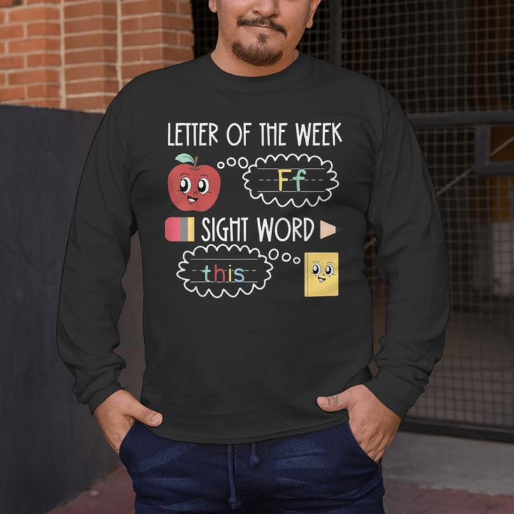 Letter Of The Week Ff Sight Word Teacher Squad Men's Long Sleeve T-Shirt, funny design