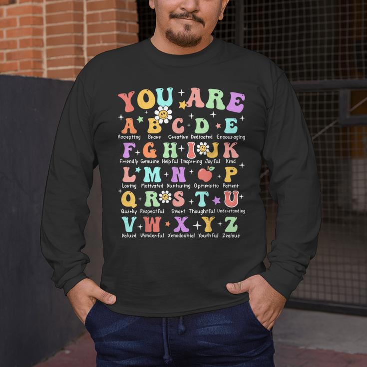 You Are Letters Alphabet Learn ABCs Inspiration Teacher Life Men's Long Sleeve T-Shirt, funny design You Are Letters Alphabet Learn ABCs Inspiration Teacher Life Men's Long Sleeve T-Shirt, funny design