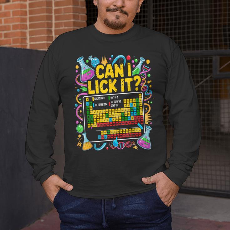 Can I Lick It Periodic Table Science Teacher Men Women Men's Long Sleeve T-Shirt, funny design