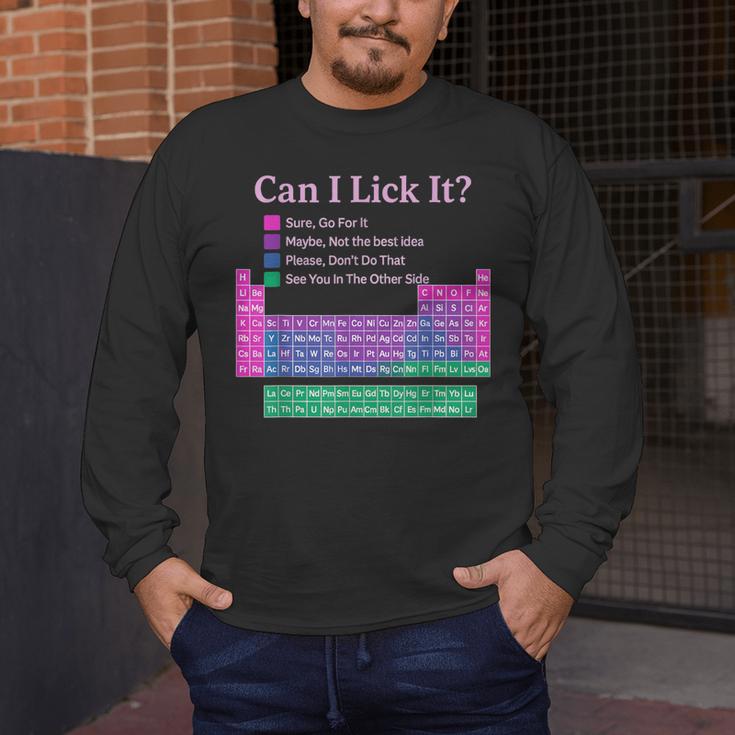 Can I Lick It Periodic Table Teacher Student Kids Men's Long Sleeve T-Shirt, funny design Can I Lick It Periodic Table Teacher Student Kids Men's Long Sleeve T-Shirt, funny design