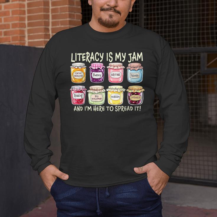 Literacy Is My Jam And I'm Here To Spread Literacy Teacher Men's Long Sleeve T-Shirt, funny design Literacy Is My Jam And I'm Here To Spread Literacy Teacher Men's Long Sleeve T-Shirt, funny design