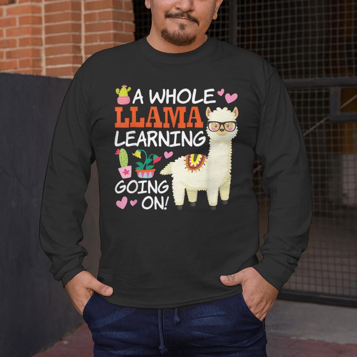 Llama Learning T Shirt Teachers Students Alpaca Lovers Men's Long Sleeve T-Shirt, funny design Llama Learning T Shirt Teachers Students Alpaca Lovers Men's Long Sleeve T-Shirt, funny design