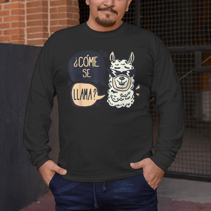 Llama Shirt English Teacher School Student ESL Joke Men's Long Sleeve T-Shirt, funny design