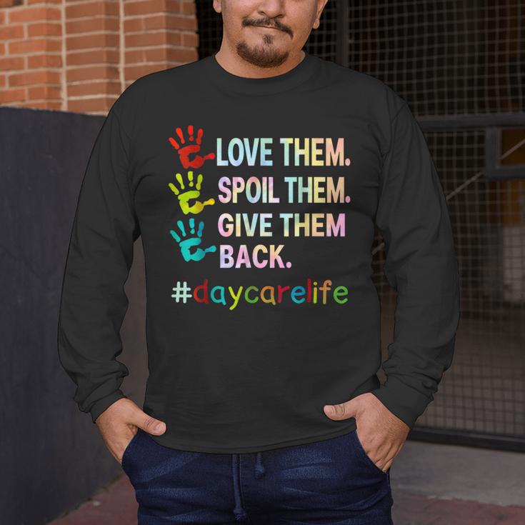 Love Daycare Provider Childcare Teacher Tie Dye Men's Long Sleeve T-Shirt, funny design Love Daycare Provider Childcare Teacher Tie Dye Men's Long Sleeve T-Shirt, funny design