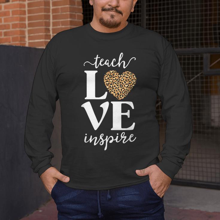 Love Leopard Print Teacher Cheetah School Inspire Teach Men's Long Sleeve T-Shirt, funny design Love Leopard Print Teacher Cheetah School Inspire Teach Men's Long Sleeve T-Shirt, funny design