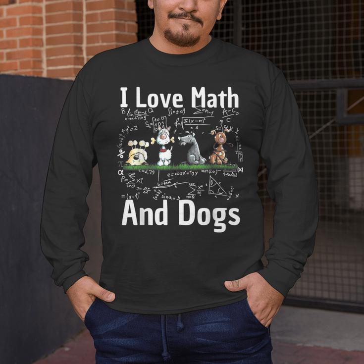 I Love Maths And Dogs Puppy Dog Lover Teacher Student Men's Long Sleeve T-Shirt, funny design I Love Maths And Dogs Puppy Dog Lover Teacher Student Men's Long Sleeve T-Shirt, funny design