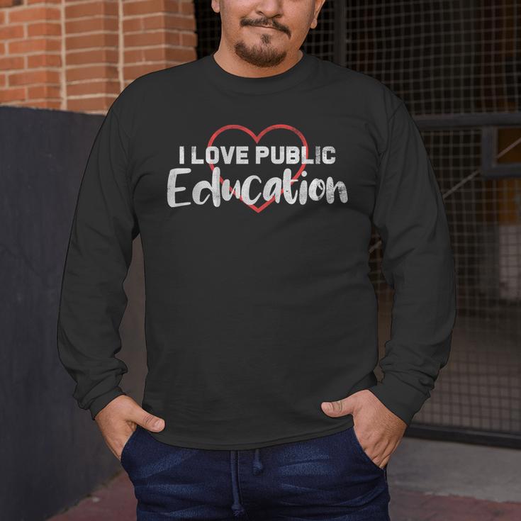 I Love Public Education School Student And Teacher Men's Long Sleeve T-Shirt, funny design I Love Public Education School Student And Teacher Men's Long Sleeve T-Shirt, funny design