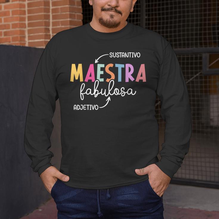 Maestra Fabulosa Maestra De EspañOl Spanish Teacher Men's Long Sleeve T-Shirt, funny design Maestra Fabulosa Maestra De EspañOl Spanish Teacher Men's Long Sleeve T-Shirt, funny design