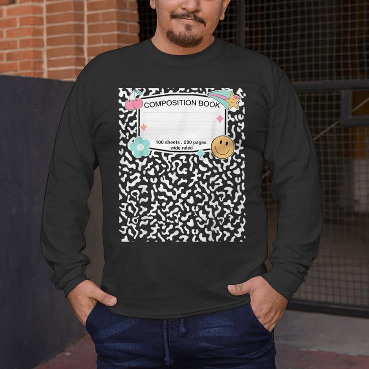 Matching Group Halloween Teacher Composition Book Notebook Men's Long Sleeve T-Shirt, funny design