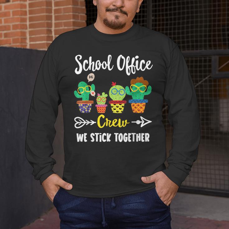 Matching Teacher Back To School School Office Crew Cactus Team School Office Squad Men's Long Sleeve T-Shirt, funny design Matching Teacher Back To School School Office Crew Cactus Team School Office Squad Men's Long Sleeve T-Shirt, funny design