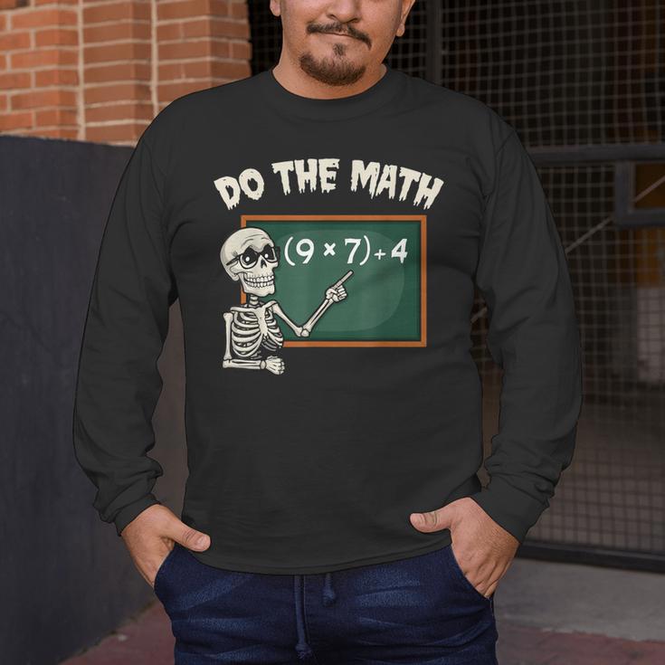 Do The Math 67 Meme Joke Halloween Skeleton Math Teacher Men's Long Sleeve T-Shirt, funny design Do The Math 67 Meme Joke Halloween Skeleton Math Teacher Men's Long Sleeve T-Shirt, funny design