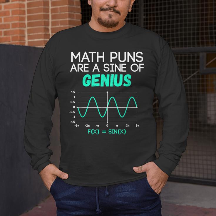 Math Puns Are a Sine Of Genius Math Teacher T-Shirt Men's Long Sleeve T-Shirt, funny design Math Puns Are a Sine Of Genius Math Teacher T-Shirt Men's Long Sleeve T-Shirt, funny design