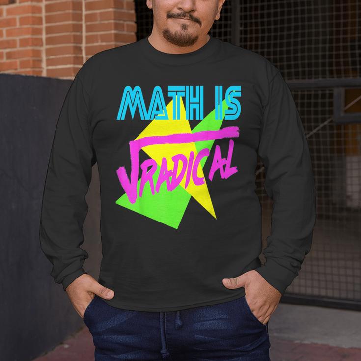 Math Is Radical Retro 80s Vintage Algebra Teacher Men's Long Sleeve T-Shirt, funny design