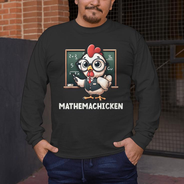 Math Teacher Chicken Mathemachicken Pun Men's Long Sleeve T-Shirt, funny design Math Teacher Chicken Mathemachicken Pun Men's Long Sleeve T-Shirt, funny design