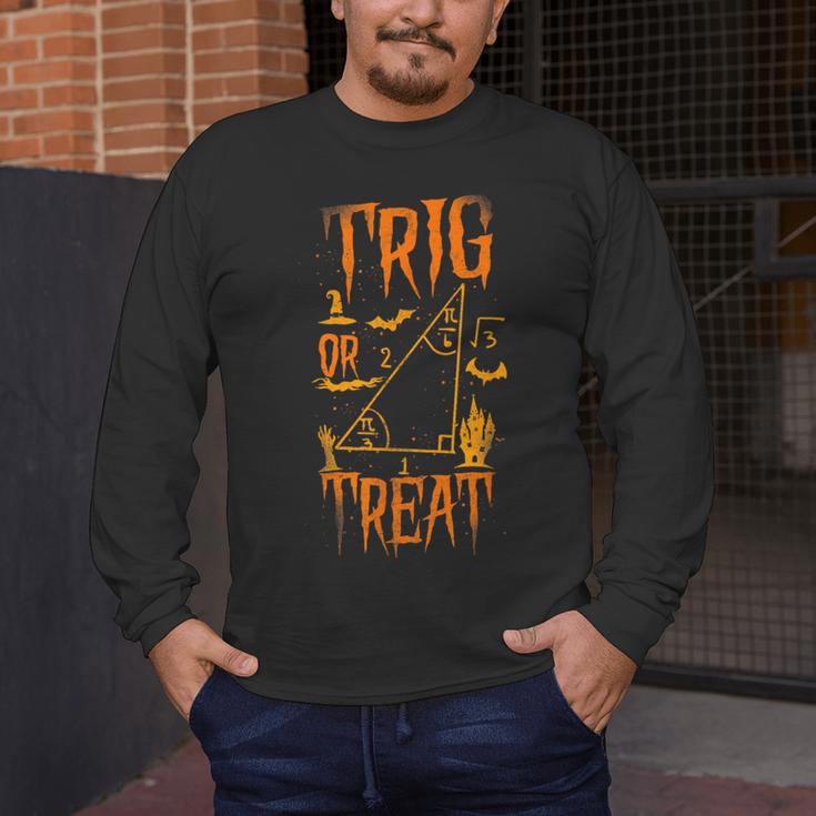 Math Teacher Nerd Student Halloween Trig Or Treat Men's Long Sleeve T-Shirt, funny design Math Teacher Nerd Student Halloween Trig Or Treat Men's Long Sleeve T-Shirt, funny design