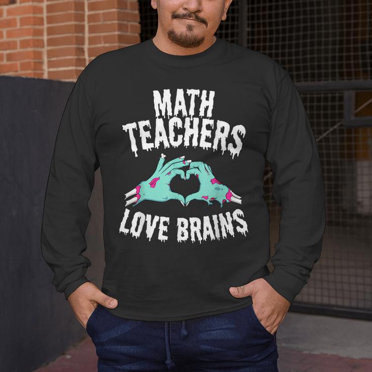 Math Teachers Love Brains Halloween Zombie Men Women T-Shirt Men's Long Sleeve T-Shirt, funny design Math Teachers Love Brains Halloween Zombie Men Women T-Shirt Men's Long Sleeve T-Shirt, funny design