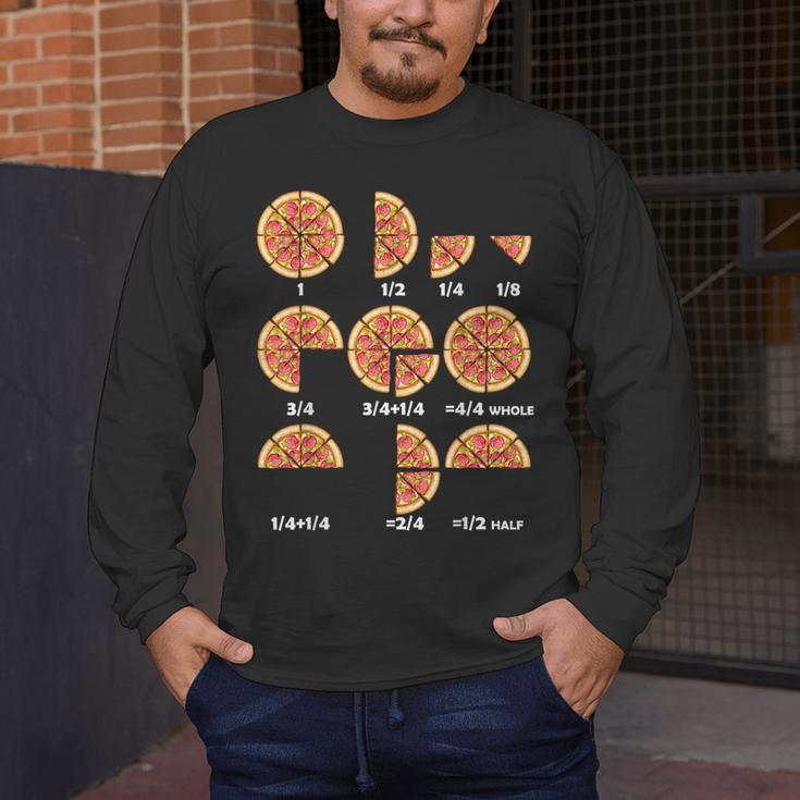 Maths Day Costume Idea Kids Teachers Pizza Slice Fraction Men's Long Sleeve T-Shirt, funny design