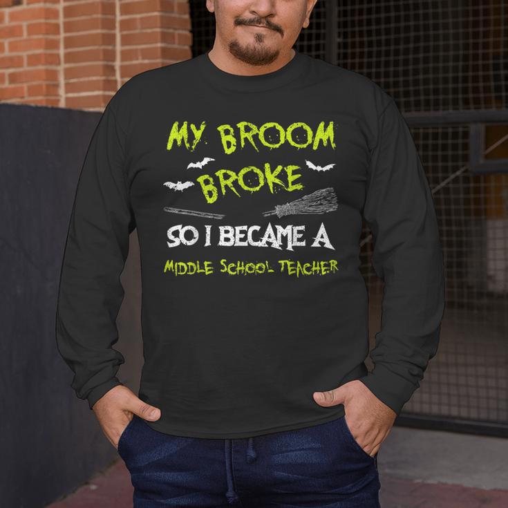 Middle School Teacher Halloween Costume Shirt Lazy Men's Long Sleeve T-Shirt, funny design