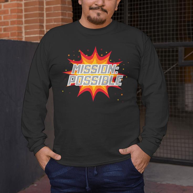 Mission Possible Motivational Inspirational School Teacher Men's Long Sleeve T-Shirt, funny design Mission Possible Motivational Inspirational School Teacher Men's Long Sleeve T-Shirt, funny design