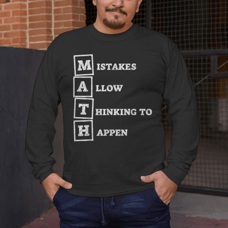Mistakes Allow Thinking To Happen School Math Teacher Men's Long Sleeve T-Shirt, funny design Mistakes Allow Thinking To Happen School Math Teacher Men's Long Sleeve T-Shirt, funny design