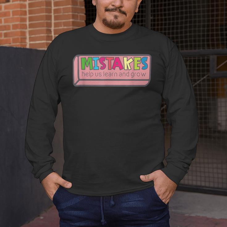 Mistakes Help Us Grow And Learn Teacher Men's Long Sleeve T-Shirt, funny design Mistakes Help Us Grow And Learn Teacher Men's Long Sleeve T-Shirt, funny design