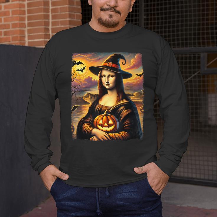Mona Lisa Pumpkin Halloween Art Teacher Witchy Women Kids Men's Long Sleeve T-Shirt, funny design Mona Lisa Pumpkin Halloween Art Teacher Witchy Women Kids Men's Long Sleeve T-Shirt, funny design