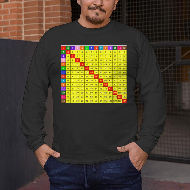 Multiplication Table Chart Math Shirt Teacher Student Outfit For Men Women Girls Kids Men's Long Sleeve T-Shirt, funny design