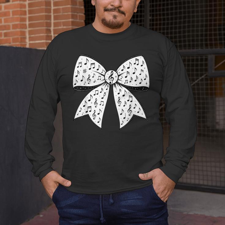 Music Notes Coquette Bow Music Teacher School Musician Band Men's Long Sleeve T-Shirt, funny design Music Notes Coquette Bow Music Teacher School Musician Band Men's Long Sleeve T-Shirt, funny design