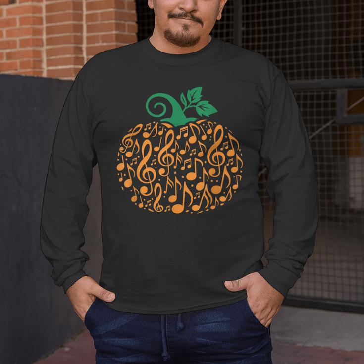 Music Notes Pumpkin Music Teacher Halloween Men's Long Sleeve T-Shirt, funny design
