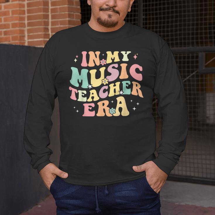 In My Music Teacher Era Retro Back To School Musician Band Men Women Men's Long Sleeve T-Shirt, funny design