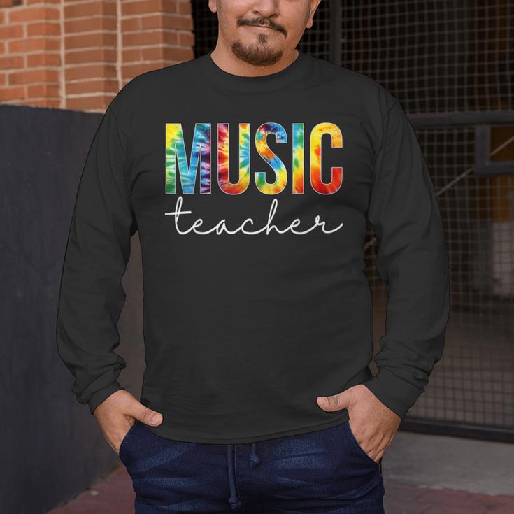 Music Teacher Tie Dye Appreciation Day Hello Back To School Men Women Men's Long Sleeve T-Shirt, funny design