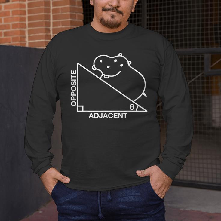 Nerdy Hippotenuse Hypotenuse Hippopotamus Math Teacher Men's Long Sleeve T-Shirt, funny design Nerdy Hippotenuse Hypotenuse Hippopotamus Math Teacher Men's Long Sleeve T-Shirt, funny design