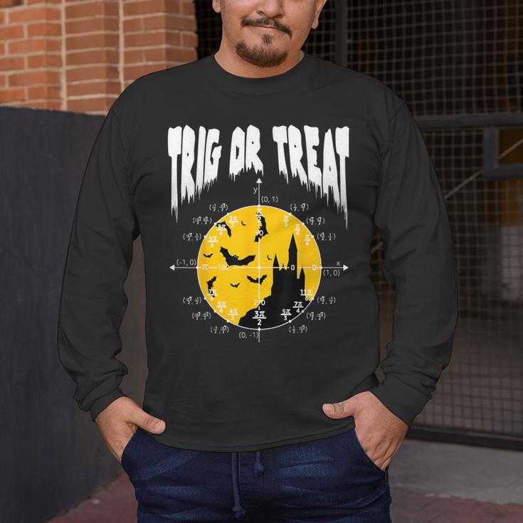 Nerdy Trig Or Treat Halloween Costume Math Teacher Men's Long Sleeve T-Shirt, funny design Nerdy Trig Or Treat Halloween Costume Math Teacher Men's Long Sleeve T-Shirt, funny design