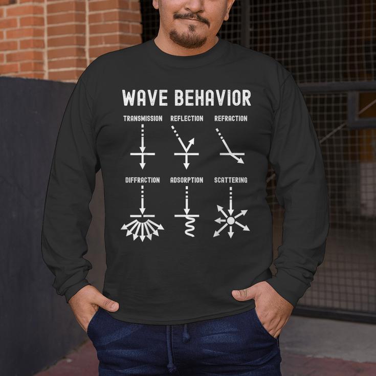 Nerdy Vintage Wave Behavior Physics Science Teacher Geek Men Women Girls Kids Men's Long Sleeve T-Shirt, funny design