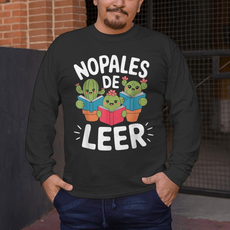 Nopales De Leer Bilingual Teacher Maestra Spanish Teacher Men's Long Sleeve T-Shirt, funny design Nopales De Leer Bilingual Teacher Maestra Spanish Teacher Men's Long Sleeve T-Shirt, funny design