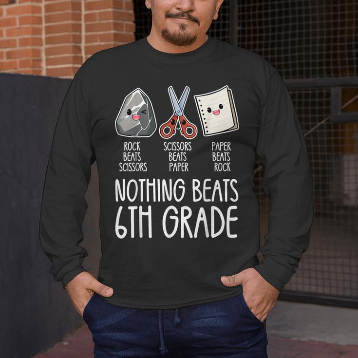 Nothing Beats 6th Grade Back To School Kids Teachers Men's Long Sleeve T-Shirt, funny design Nothing Beats 6th Grade Back To School Kids Teachers Men's Long Sleeve T-Shirt, funny design