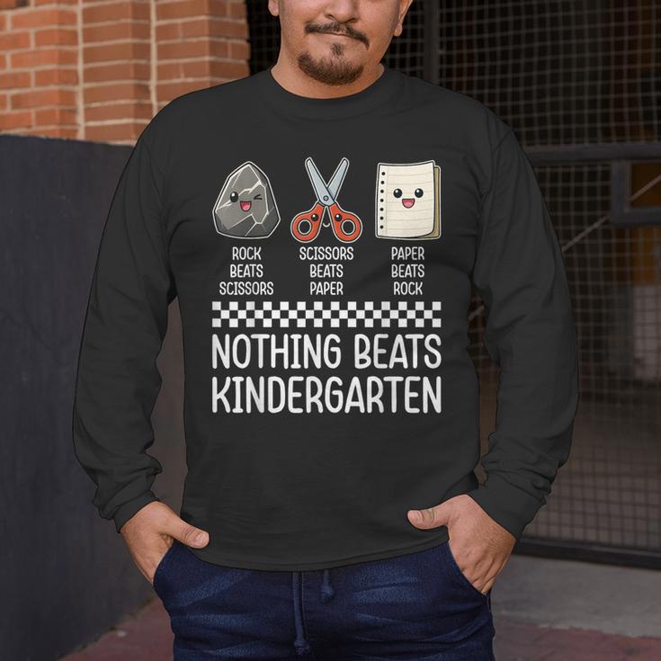 Nothing Beats Kindergarten Back To School Kids Teacher Men's Long Sleeve T-Shirt, funny design Nothing Beats Kindergarten Back To School Kids Teacher Men's Long Sleeve T-Shirt, funny design