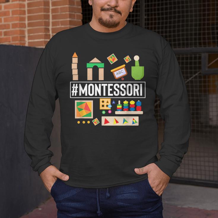 Novelty Montessori Studying Learning Schooling Teacher Love For Men Women Men's Long Sleeve T-Shirt, funny design Novelty Montessori Studying Learning Schooling Teacher Love For Men Women Men's Long Sleeve T-Shirt, funny design