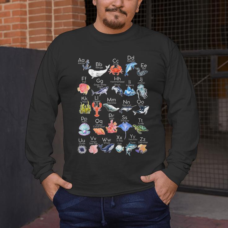 Ocean Animals Alphabet Cute Sea Life ABC Marine Kids Teacher Men's Long Sleeve T-Shirt, funny design Ocean Animals Alphabet Cute Sea Life ABC Marine Kids Teacher Men's Long Sleeve T-Shirt, funny design