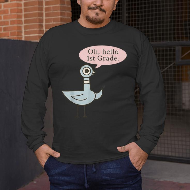Oh Hello First Graders Cute Pigeon 1st Grade Teacher Men's Long Sleeve T-Shirt, funny design Oh Hello First Graders Cute Pigeon 1st Grade Teacher Men's Long Sleeve T-Shirt, funny design