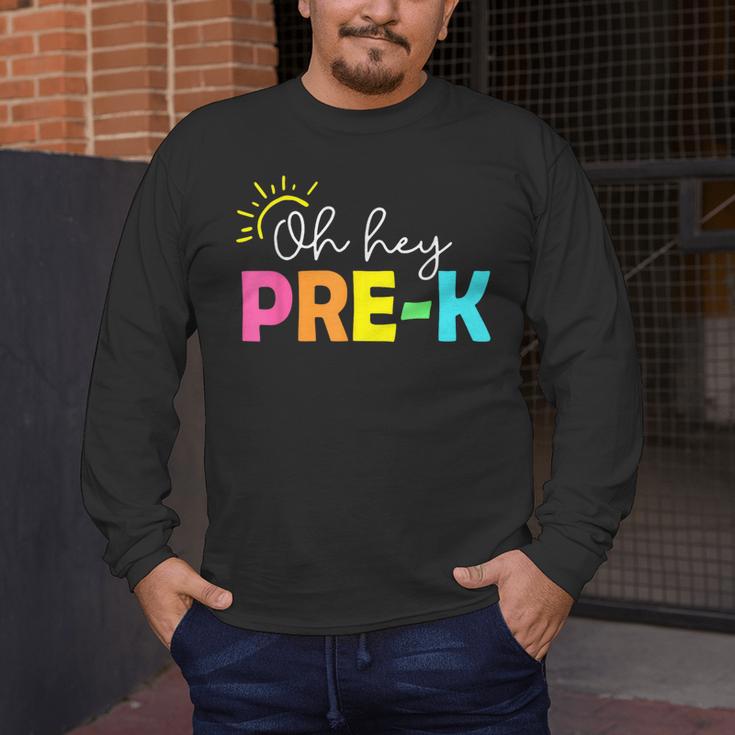 Oh Hey Pre-k Shirt Back To School Teachers Students Men's Long Sleeve T-Shirt, funny design Oh Hey Pre-k Shirt Back To School Teachers Students Men's Long Sleeve T-Shirt, funny design
