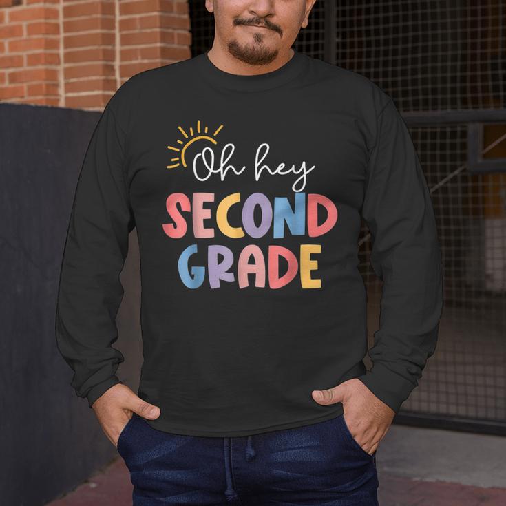 Oh Hey Second Grade First Day Of Teacher Girls Boys Kids Men's Long Sleeve T-Shirt, funny design