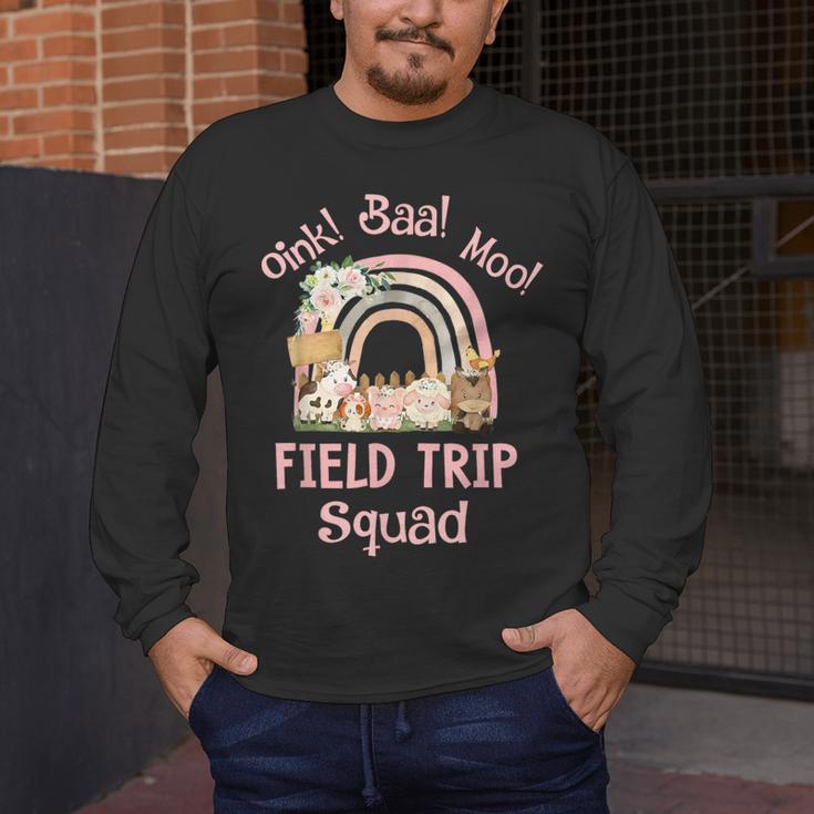 Oink Baa Moo Field Trip Squad Teacher Students Matching Men's Long Sleeve T-Shirt, funny design Oink Baa Moo Field Trip Squad Teacher Students Matching Men's Long Sleeve T-Shirt, funny design