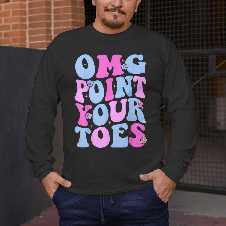 OMG Point Your Toes Dancing Teacher Tap Dancer Dance For Men Women Kids Men's Long Sleeve T-Shirt, funny design