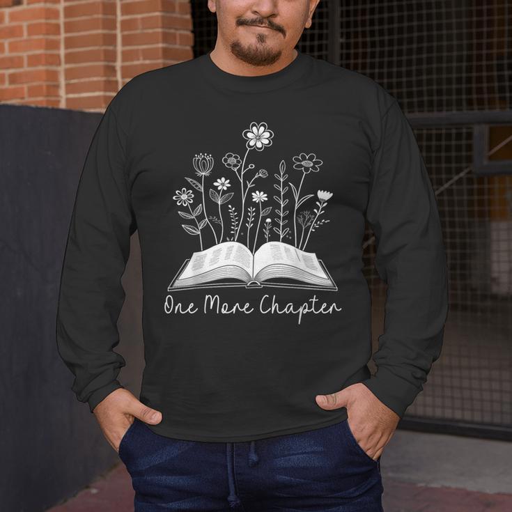 One-More Chapter Wildflower Reading Teacher Library Bookish Men's Long Sleeve T-Shirt, funny design One-More Chapter Wildflower Reading Teacher Library Bookish Men's Long Sleeve T-Shirt, funny design