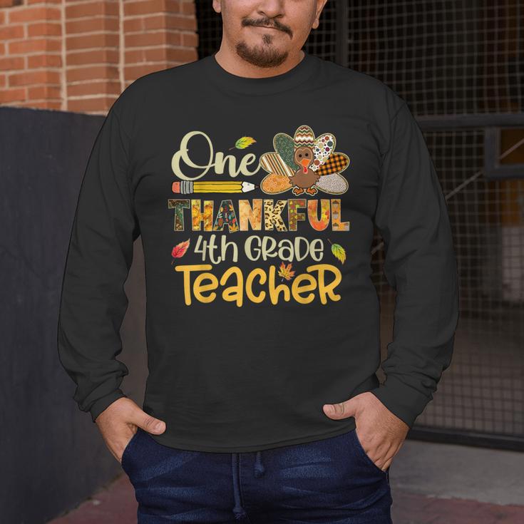 One Thankful 4th Grade Teacher Turkey Leopard Thanksgiving Men's Long Sleeve T-Shirt, funny design One Thankful 4th Grade Teacher Turkey Leopard Thanksgiving Men's Long Sleeve T-Shirt, funny design